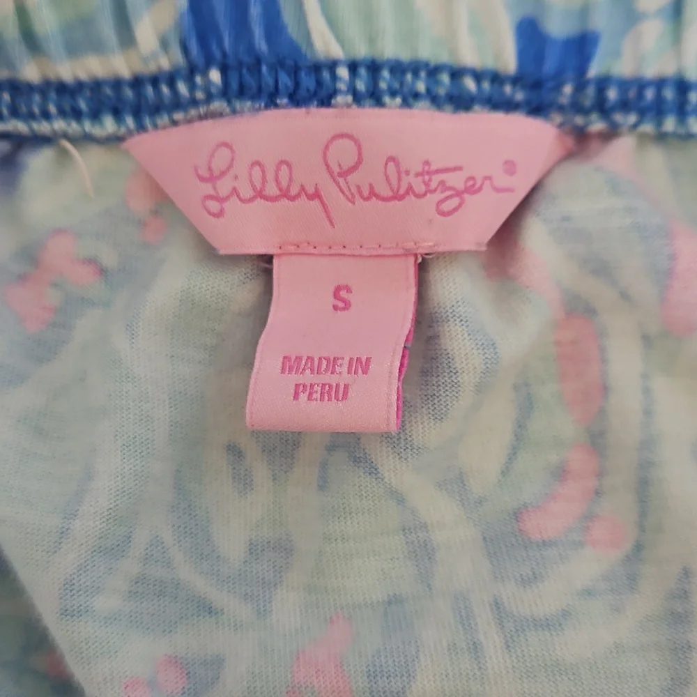 Lilly Pulitzer Windsor Strapless Dress Size S Bay Blue Into The Deep - Picture 5 of 8